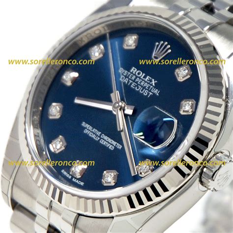 rolex datejust quadrante blu e diamanti prezzo